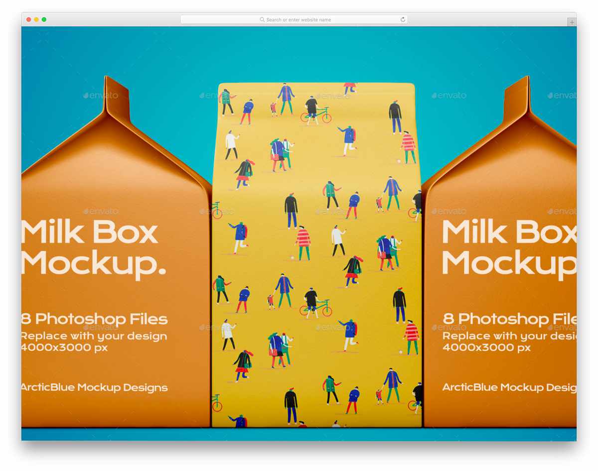 milk box packaging mockup