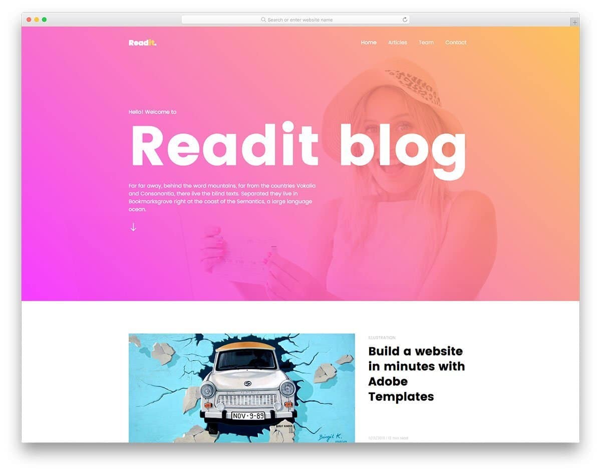 colorful modern blog template