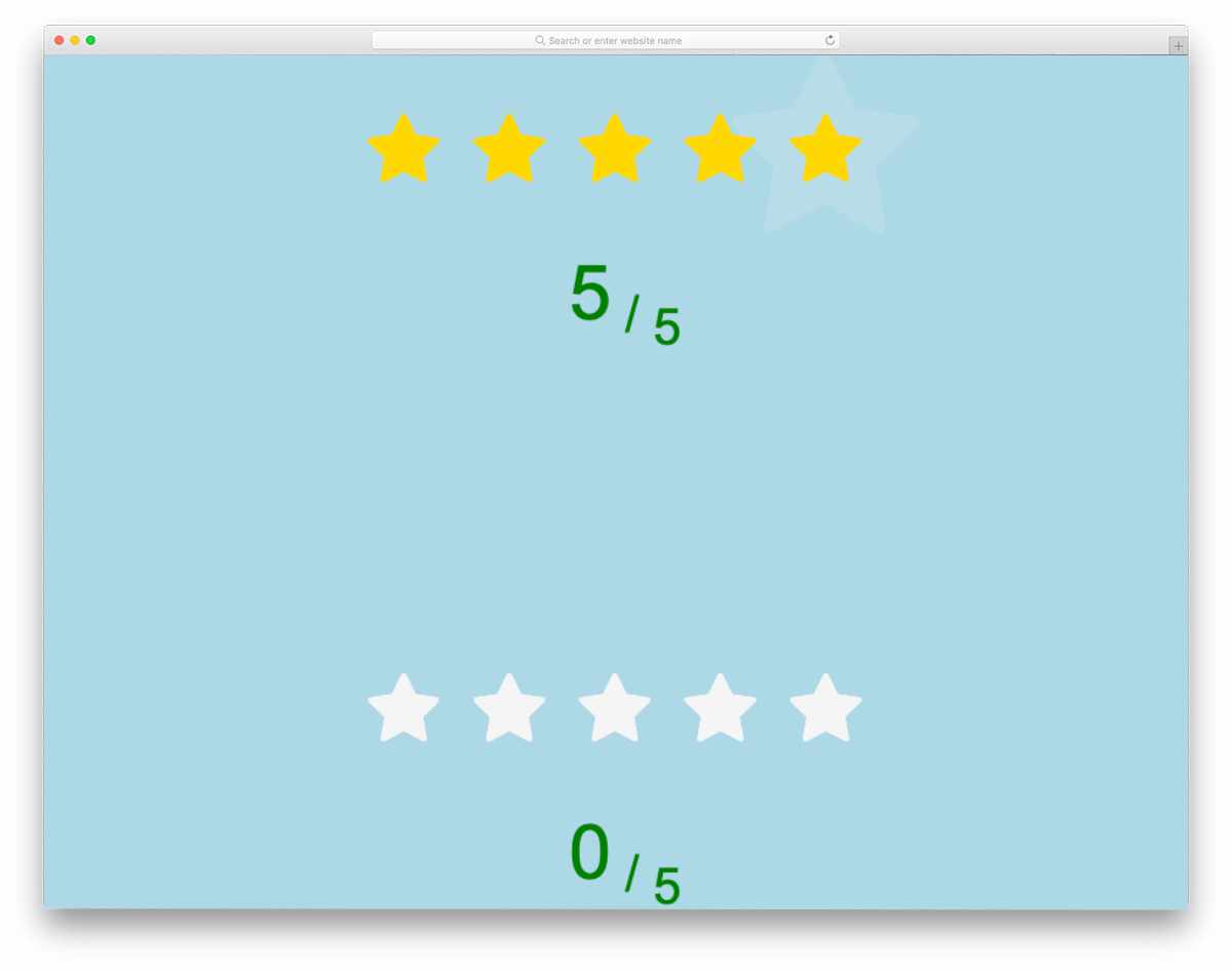animated star rating