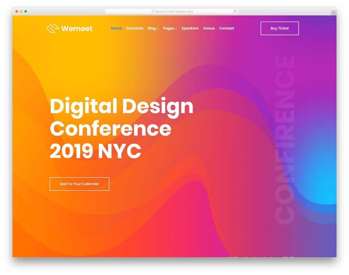 colorful event website template