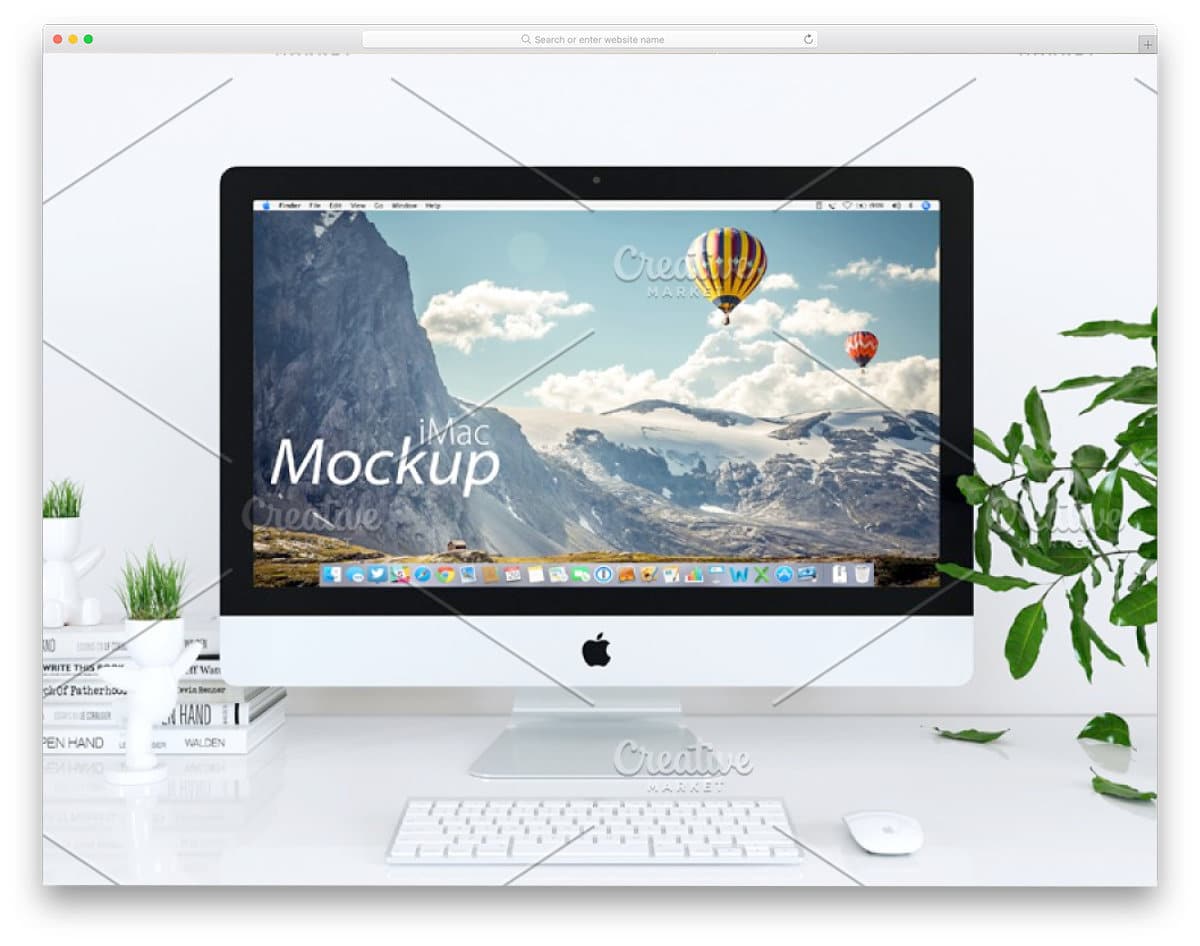 white iMac mockup