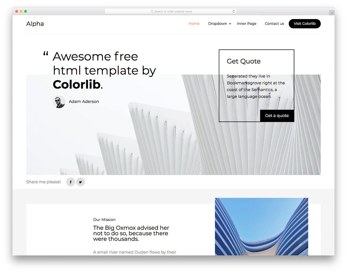 clean web design template for architects
