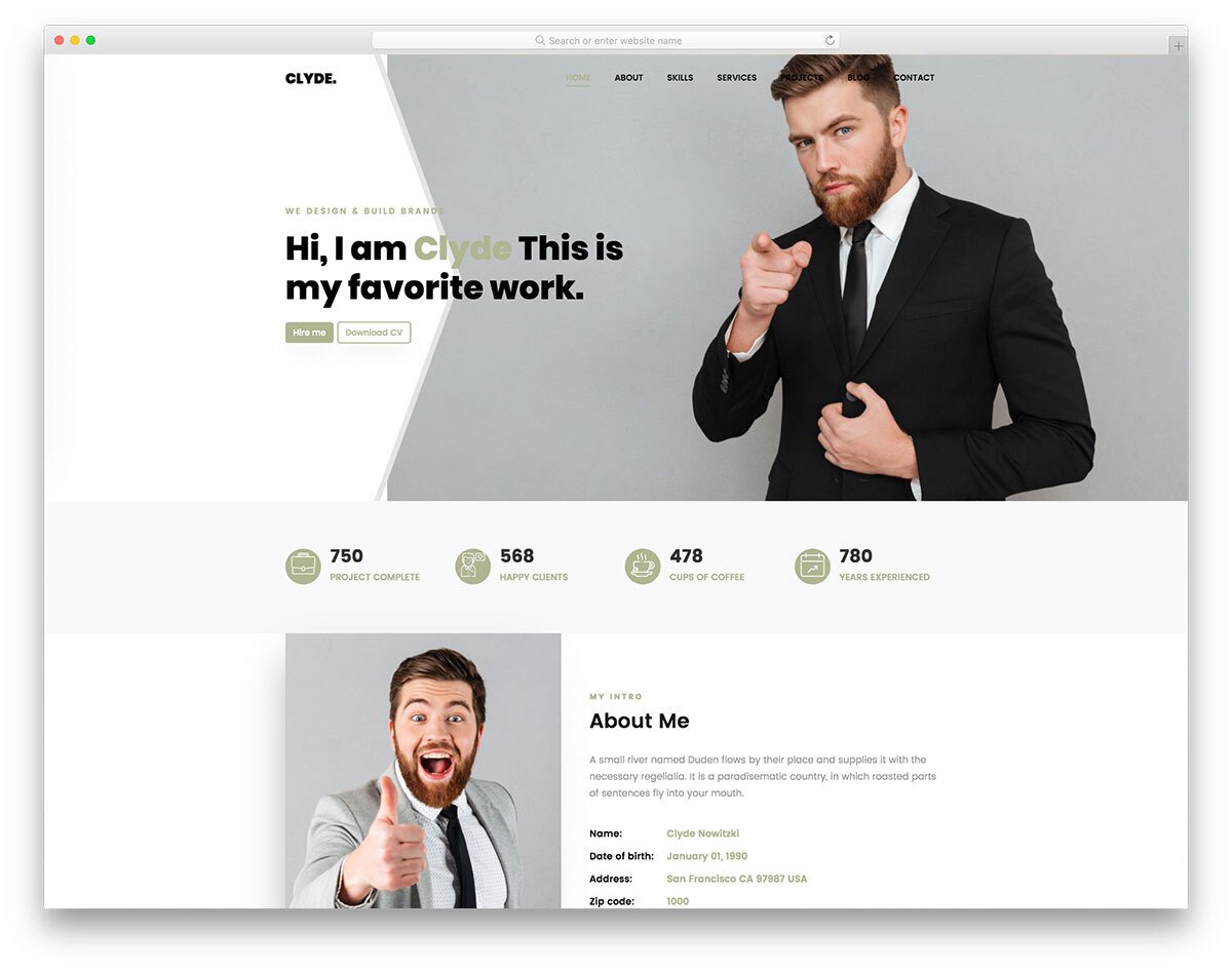 bold and interactive profile page