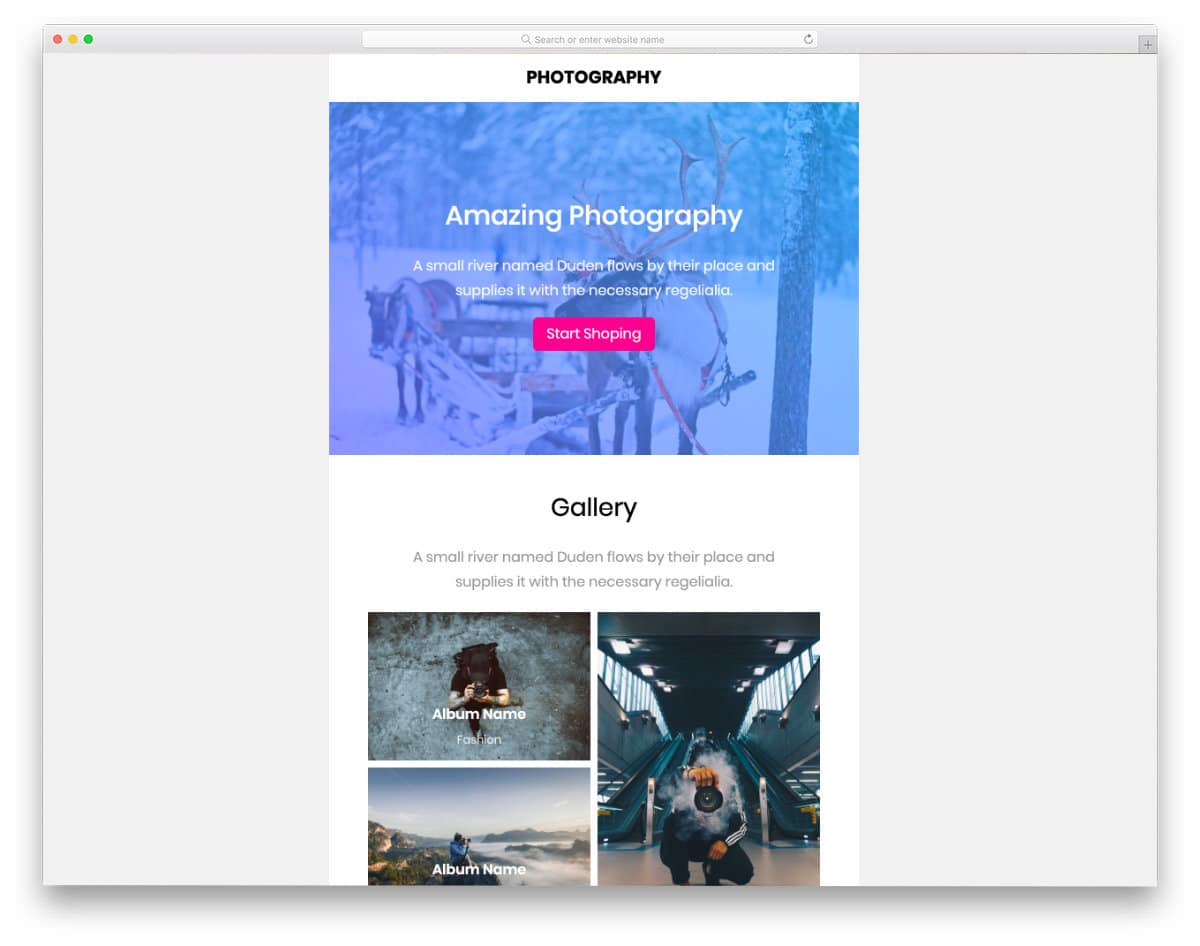 photography email templates