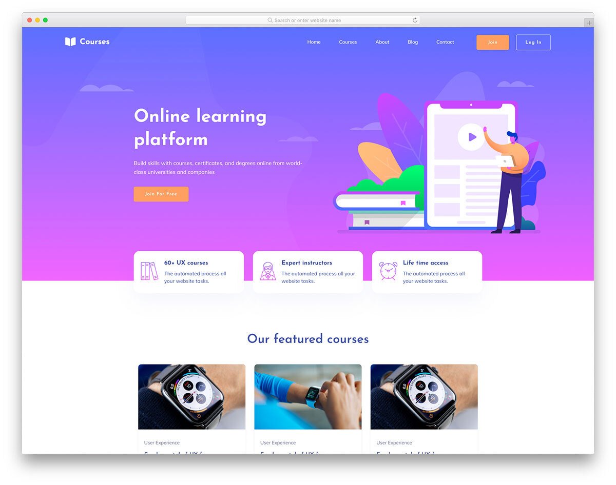 colorful education website template
