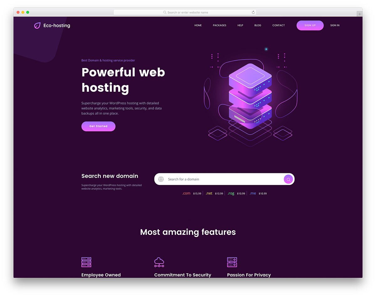 premium quality bootstrap web hosting template