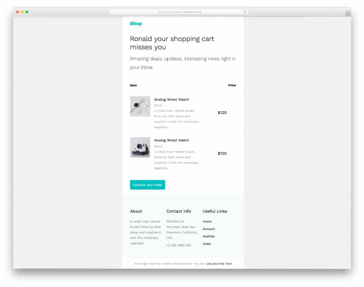 free responsive email templates for eCommerce stores