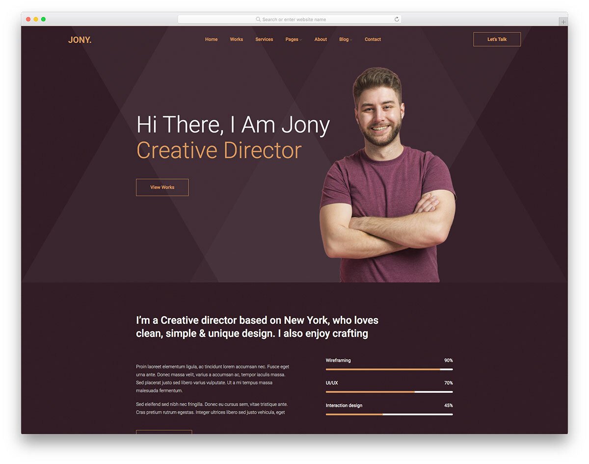 freelancer website template with personal-brand boosting design