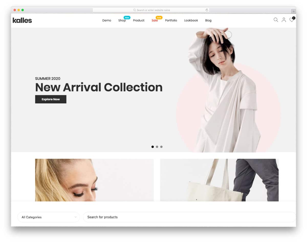 shopify theme with eas customization options