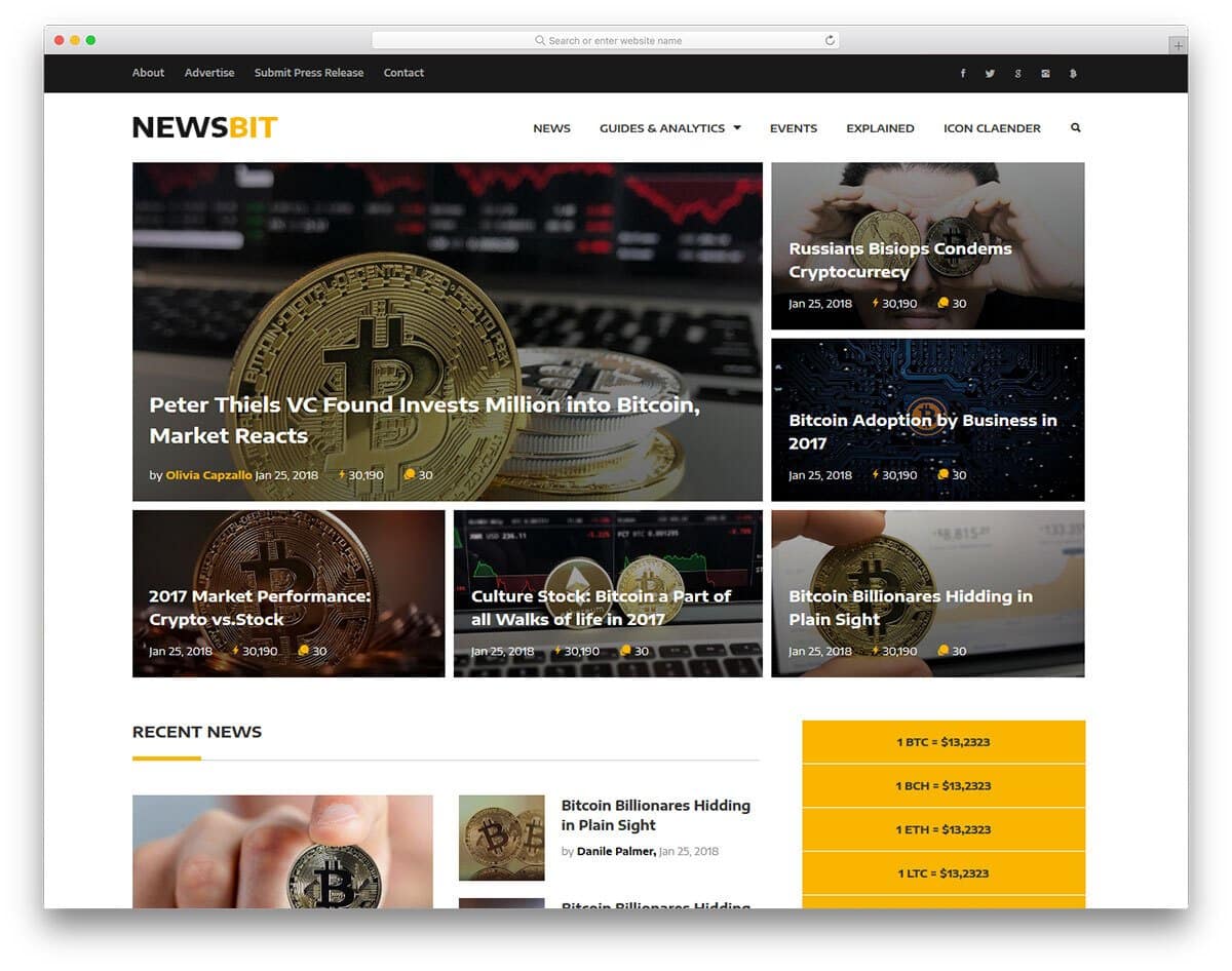 finance news website template