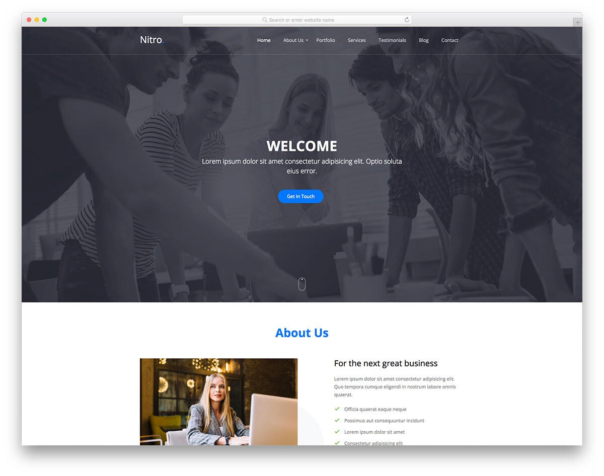 one-page website template