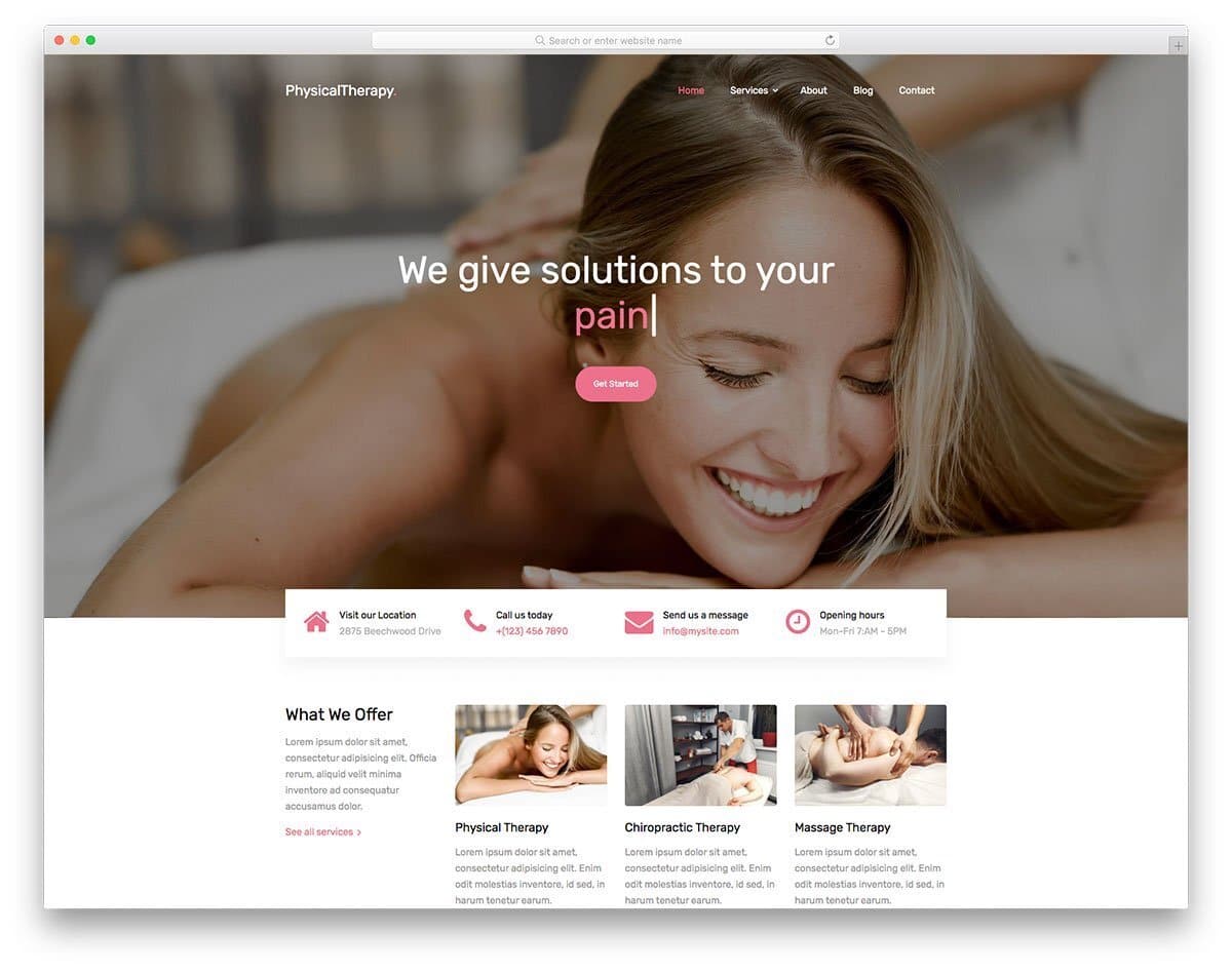 wellness and spa website template