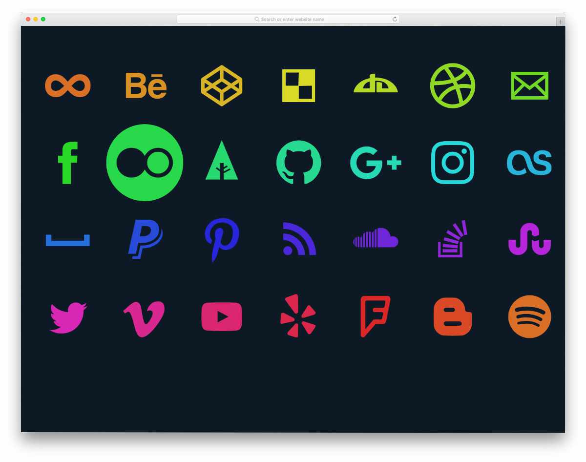 radiant color social media icons
