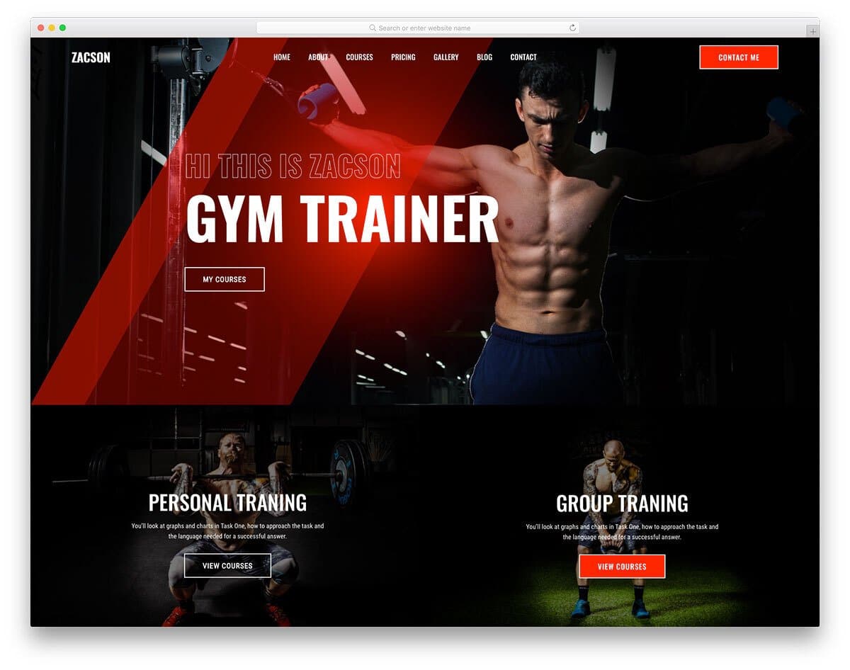 modern and interactive fitness website template