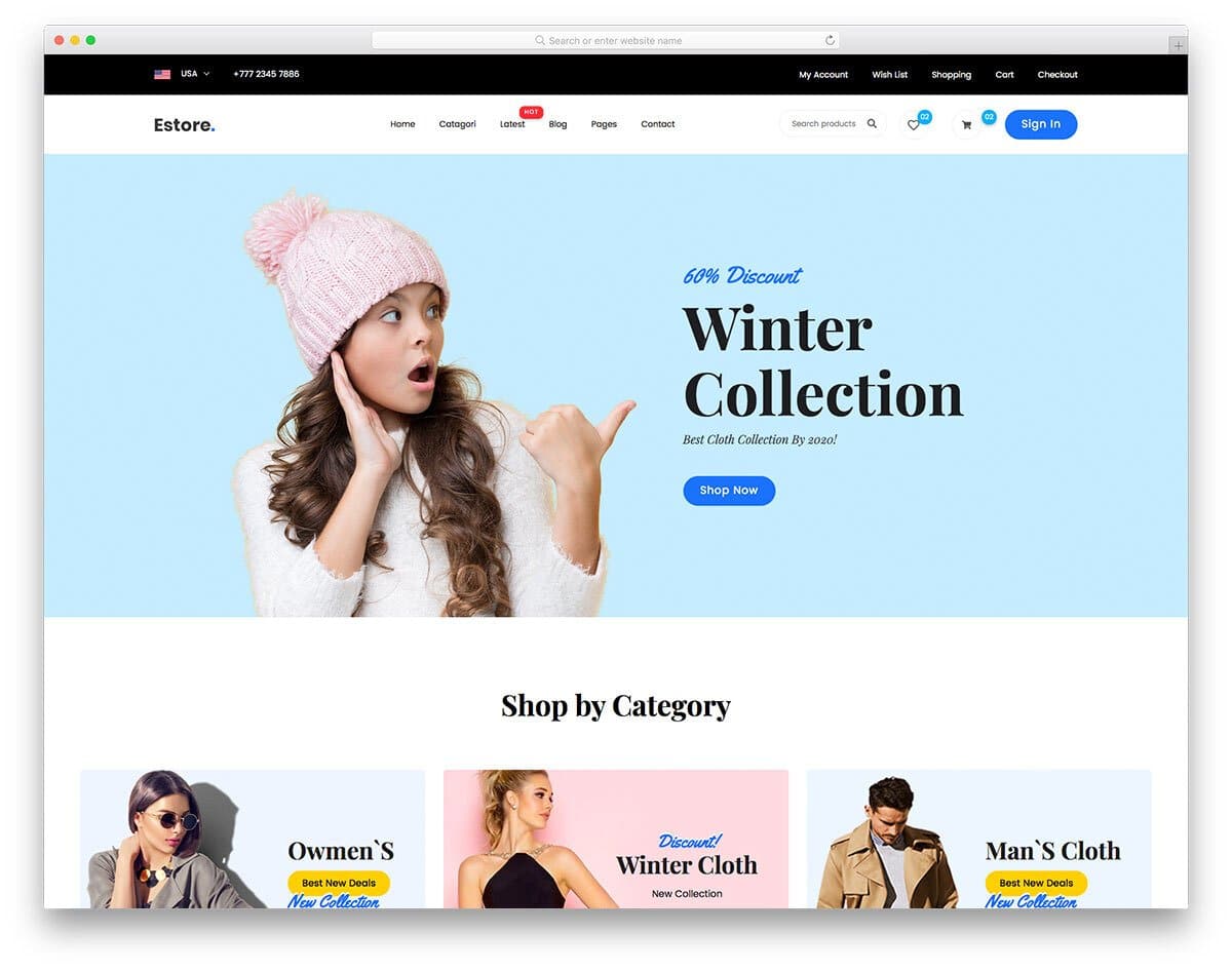 contemporary online store template