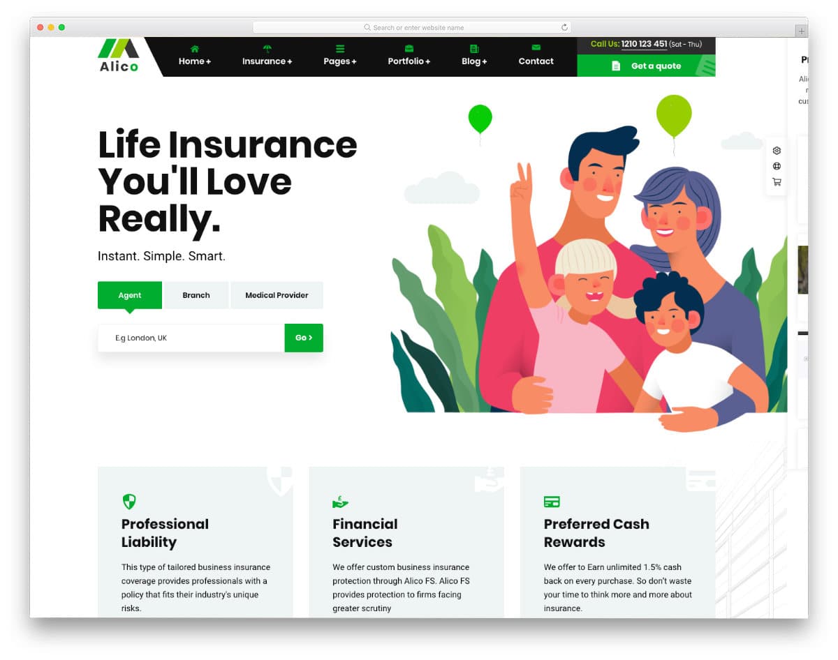 insurance website templates with friendly features