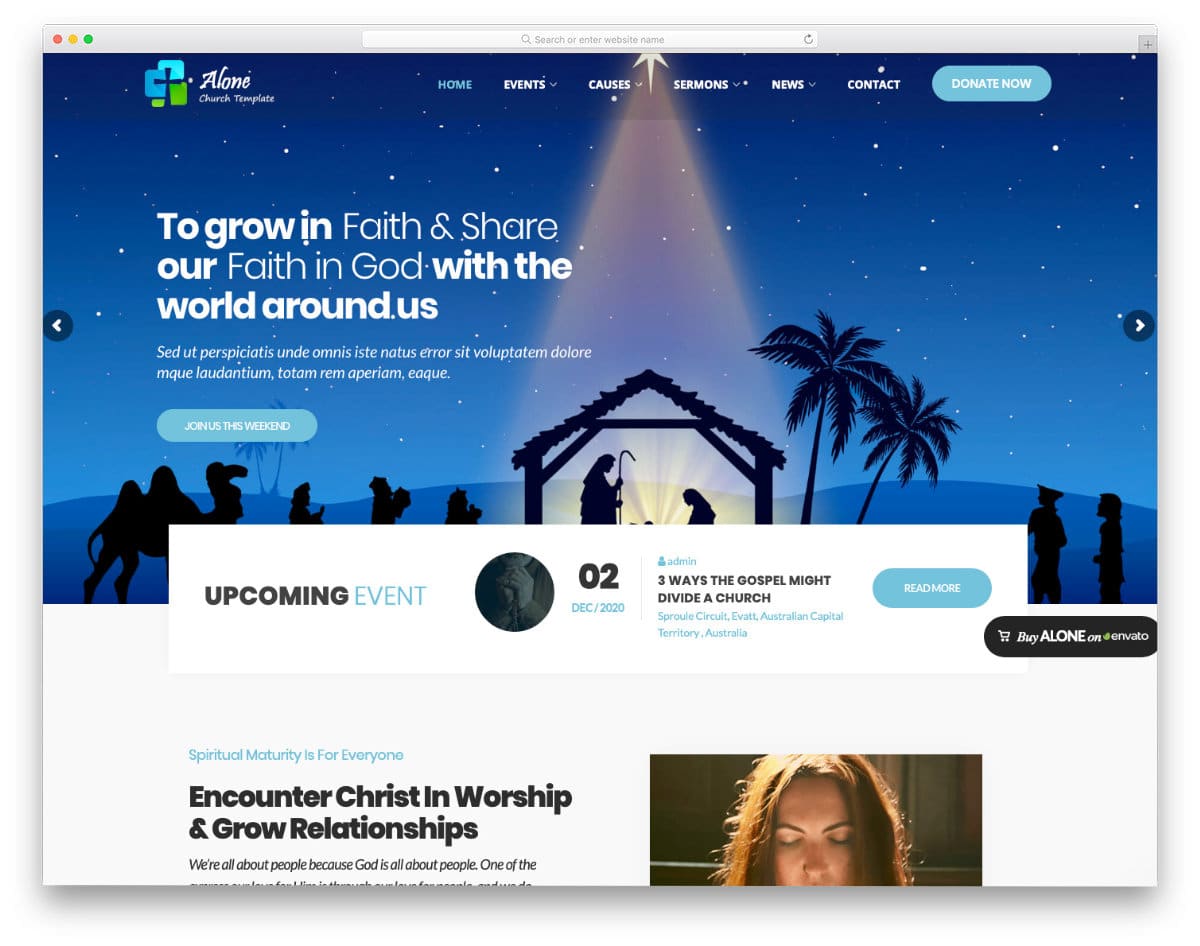 charity and religious website template