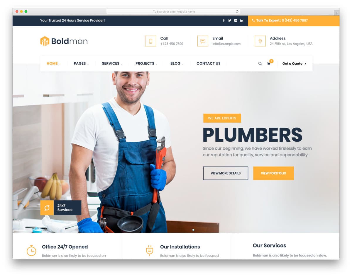 website template for plumbers
