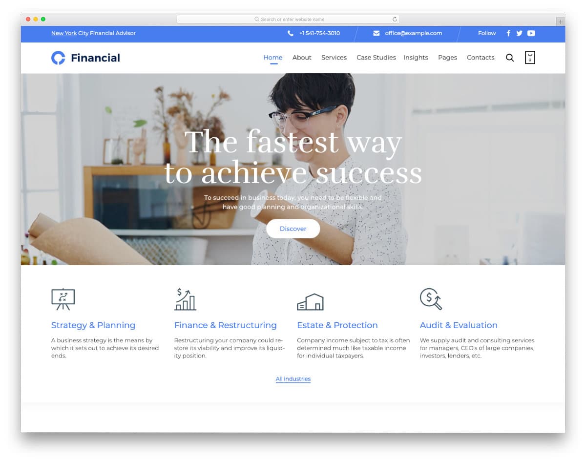 clean and professional-looking insurance website templates