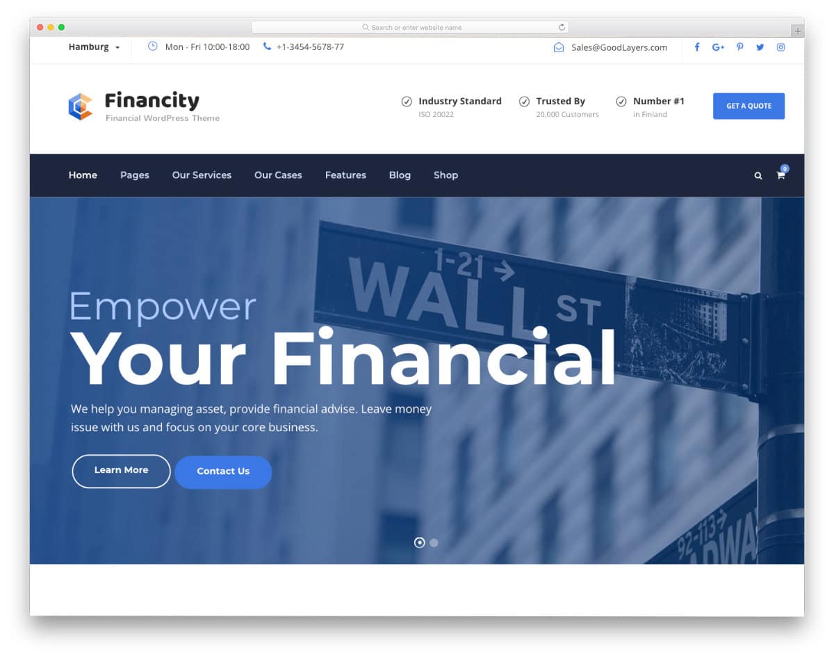 website template for finance and insurance companies