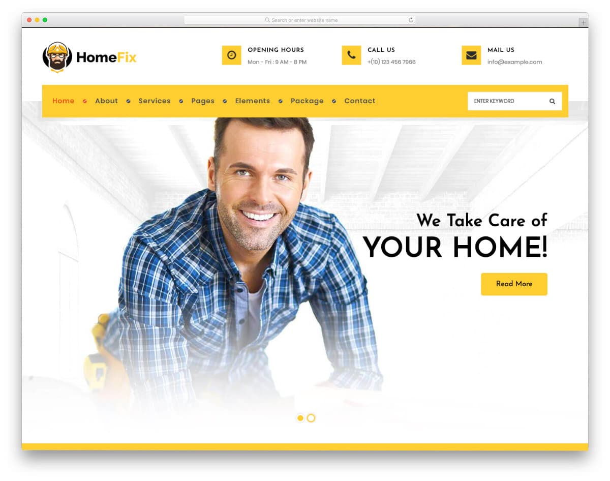 multipurpose handyman website template with plumbing services