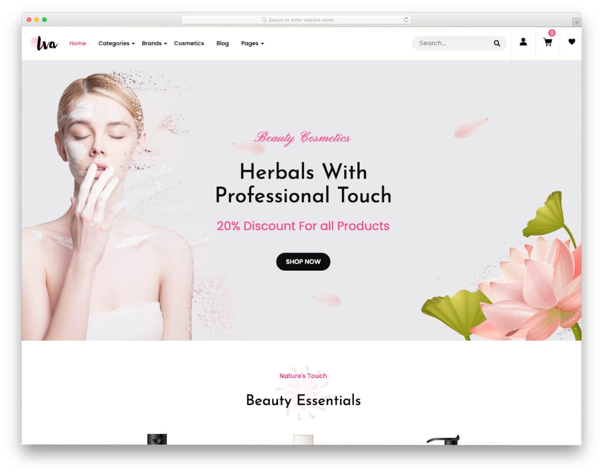 shopify landing page template for beauty stores