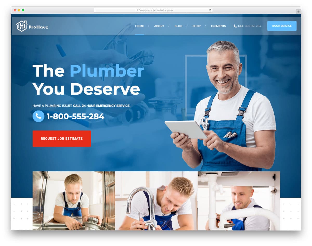 plumbing website templates with online booking options