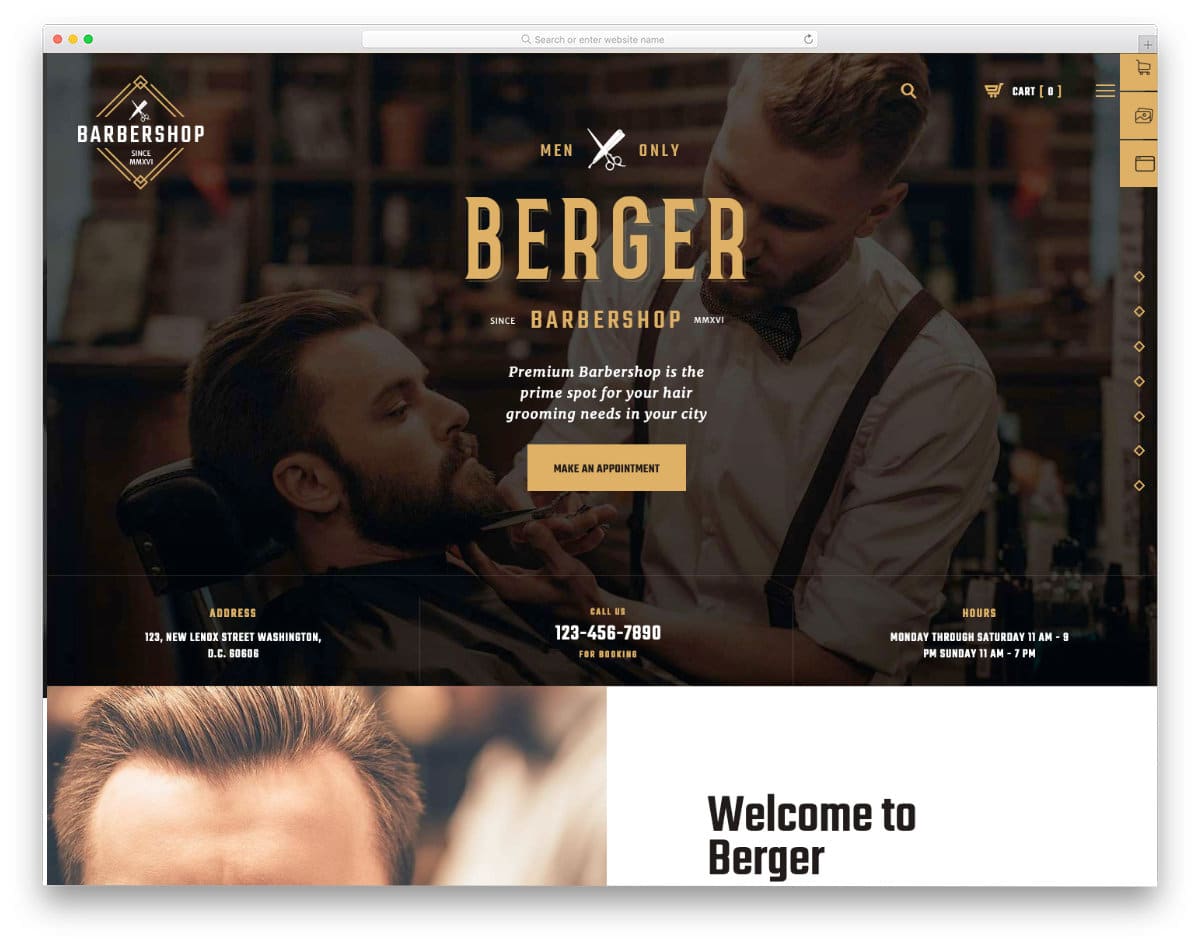 barber and hairstylist website template