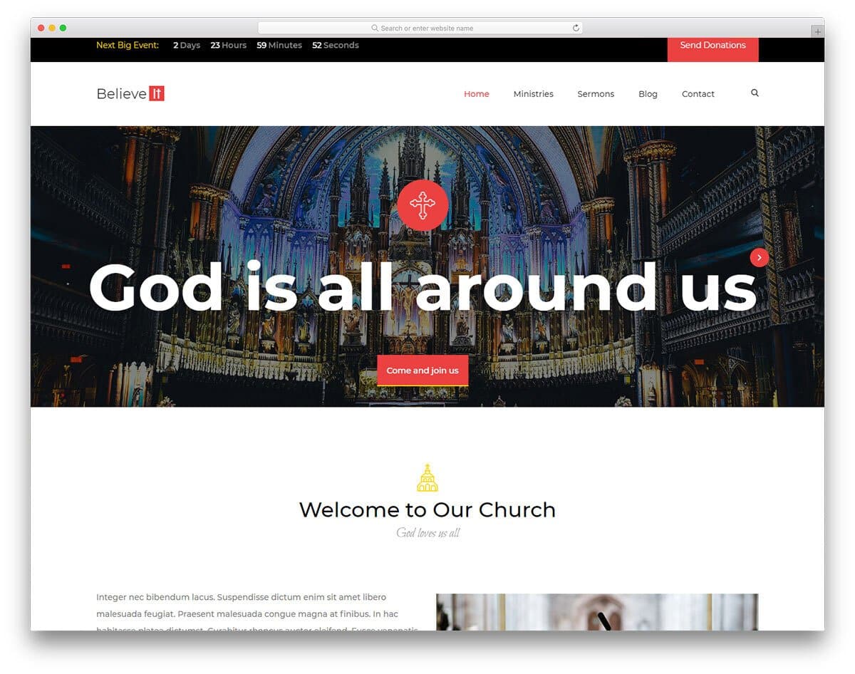 church religious website template