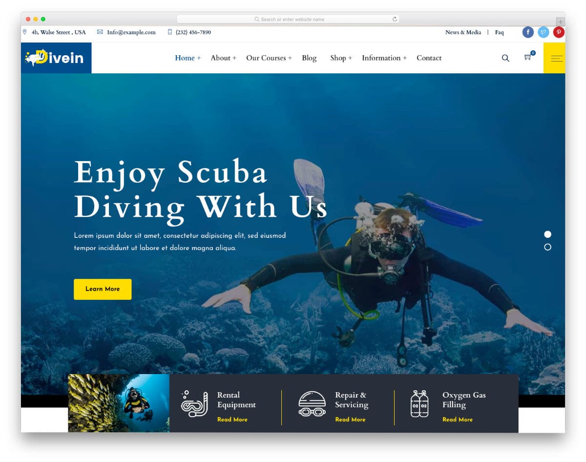 water sports website templates