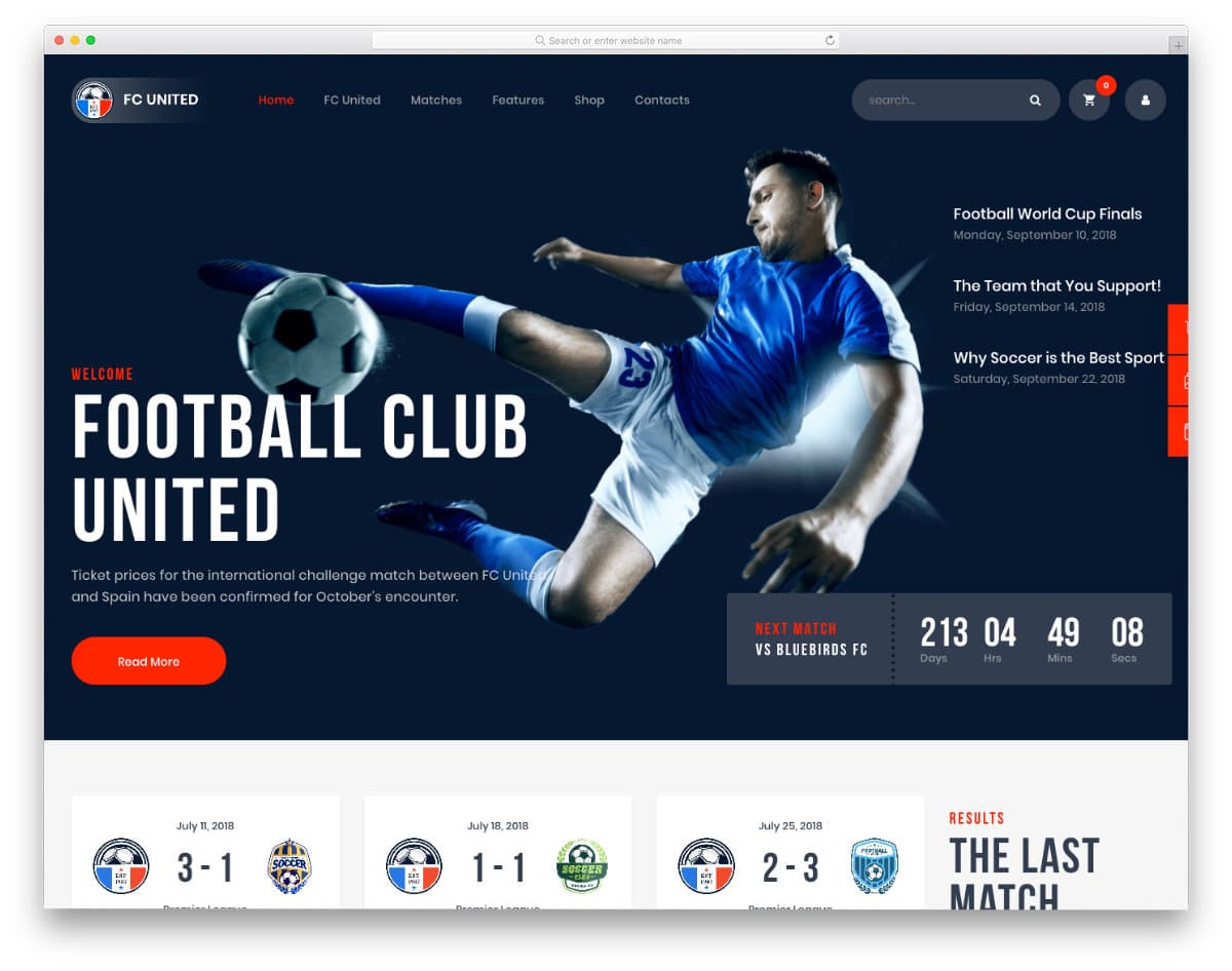 Sportius Football Club Sports News HTML Template