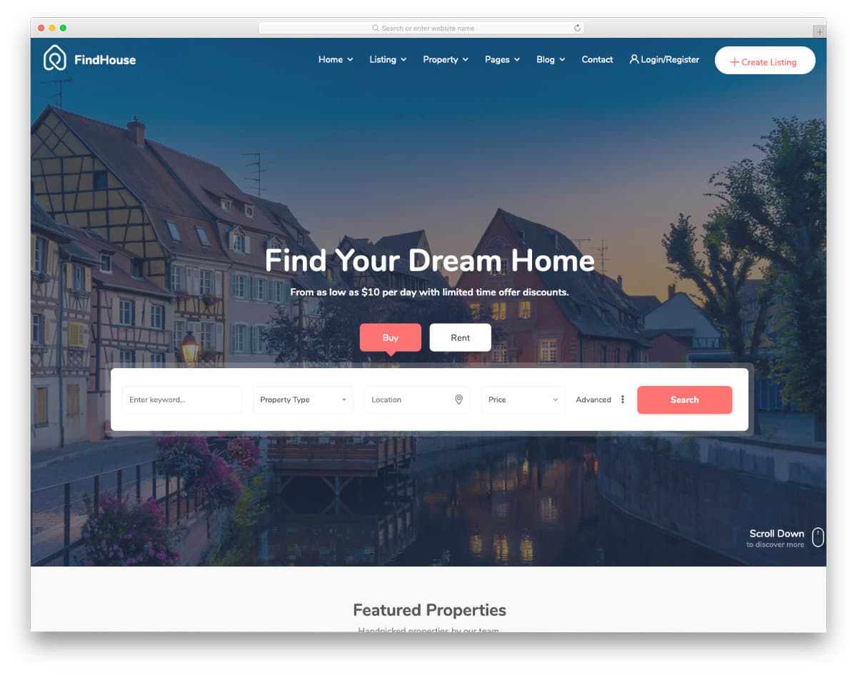 fully functional real estate html template