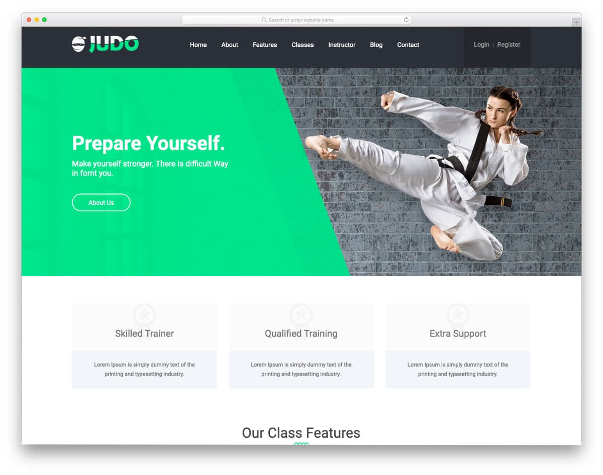 judo martial arts website templates html
