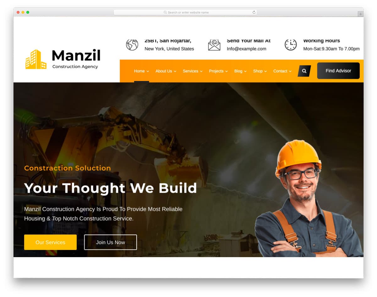 construction and services website template
