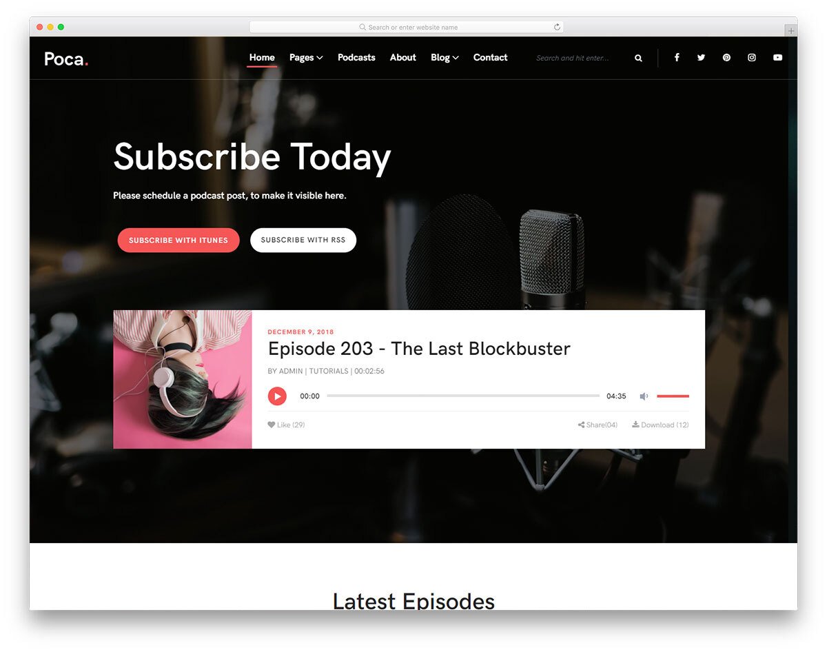 listener-friendly podcast website template