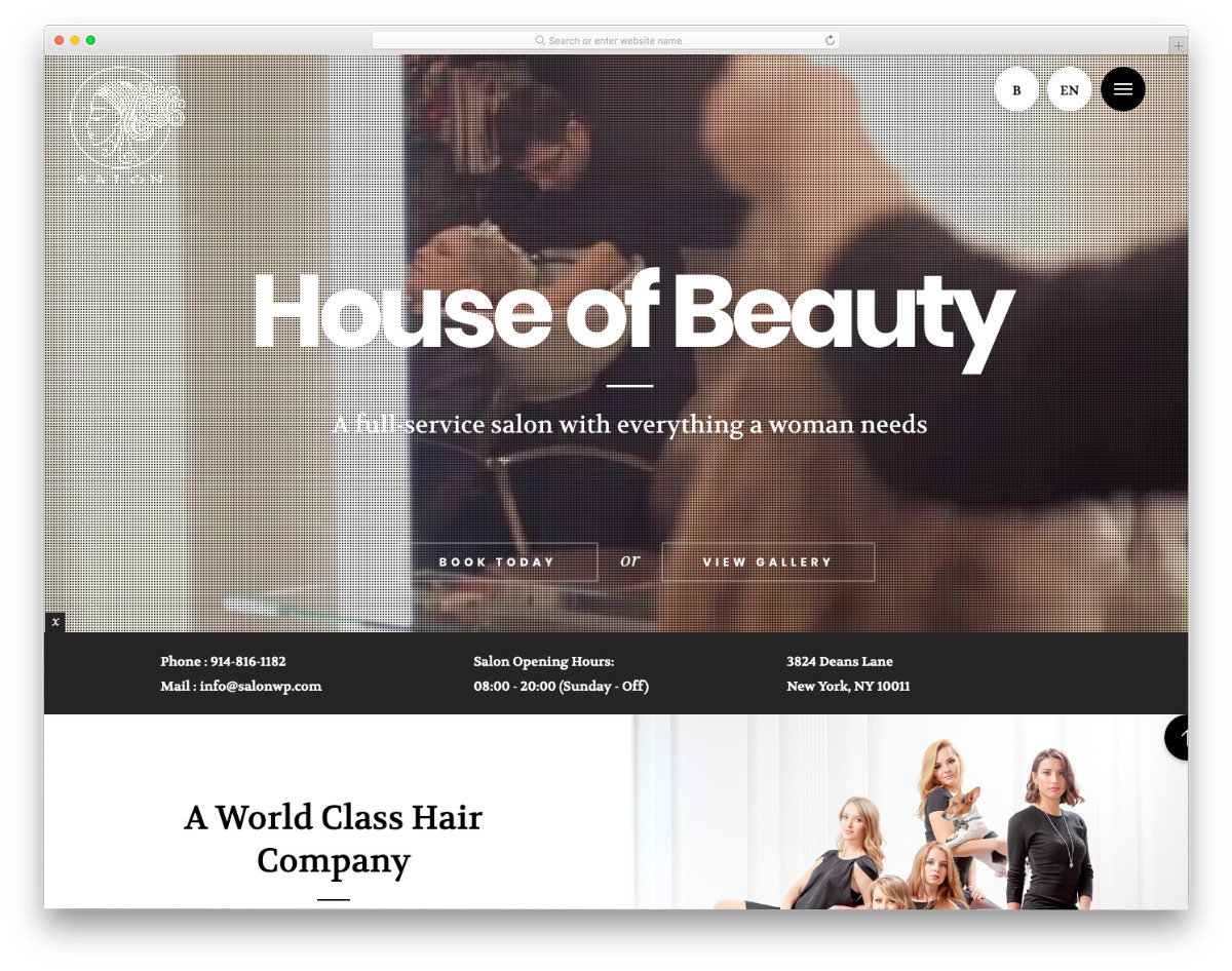 multipurpose salon website template