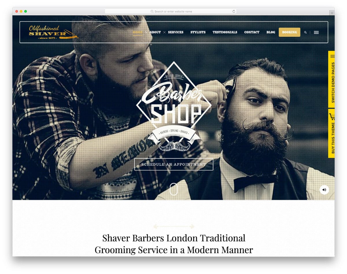 website template for barbers
