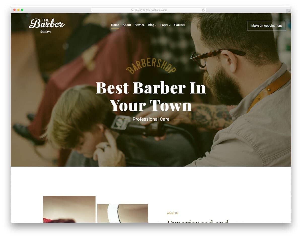 stylish hair salon website template