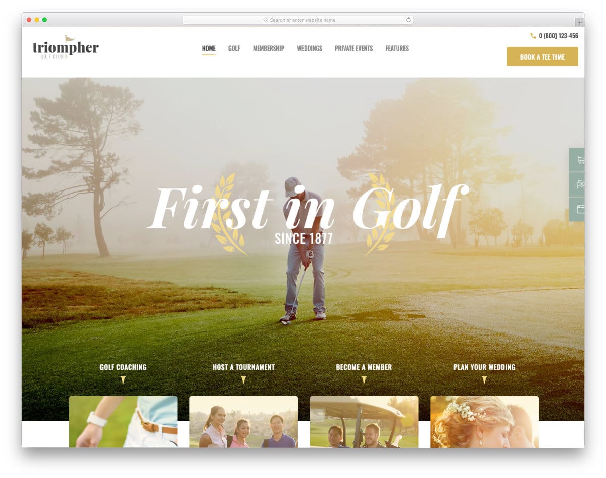 golf website template