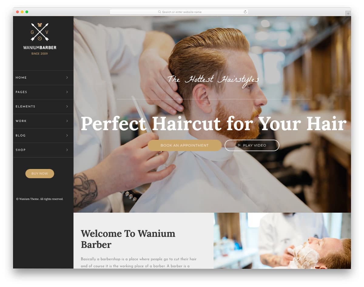 men's haircut website template