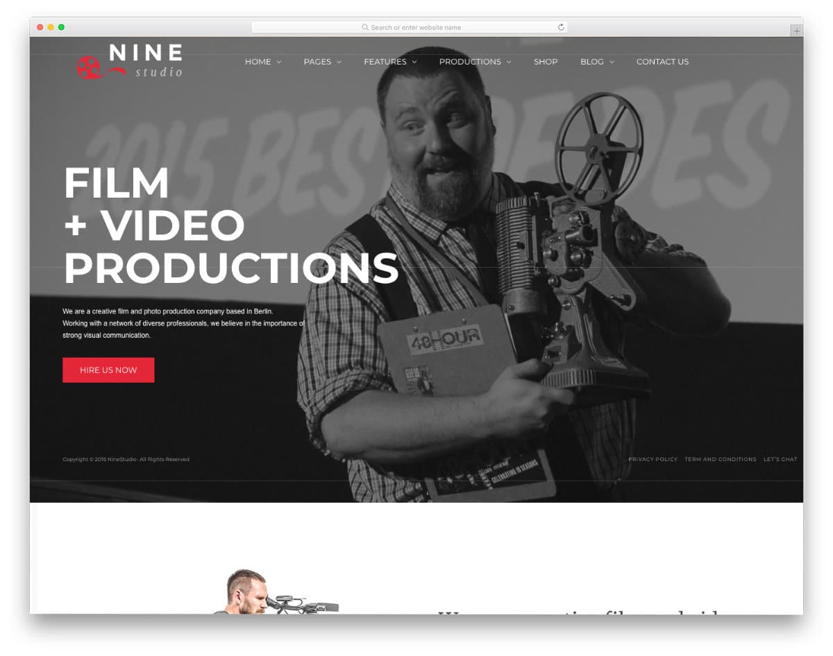 filmmaker and videographer web template