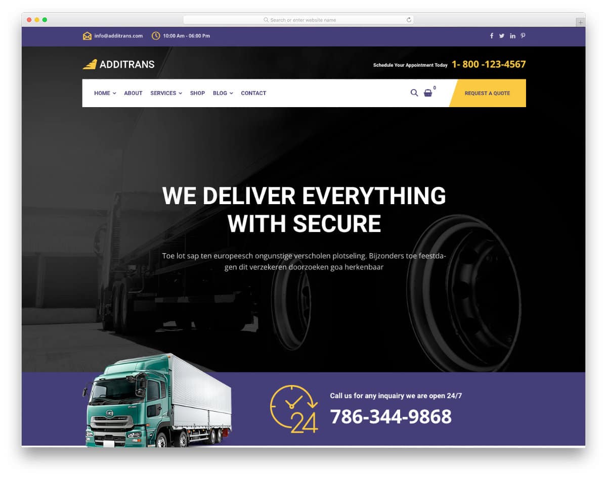 modern logistics website template