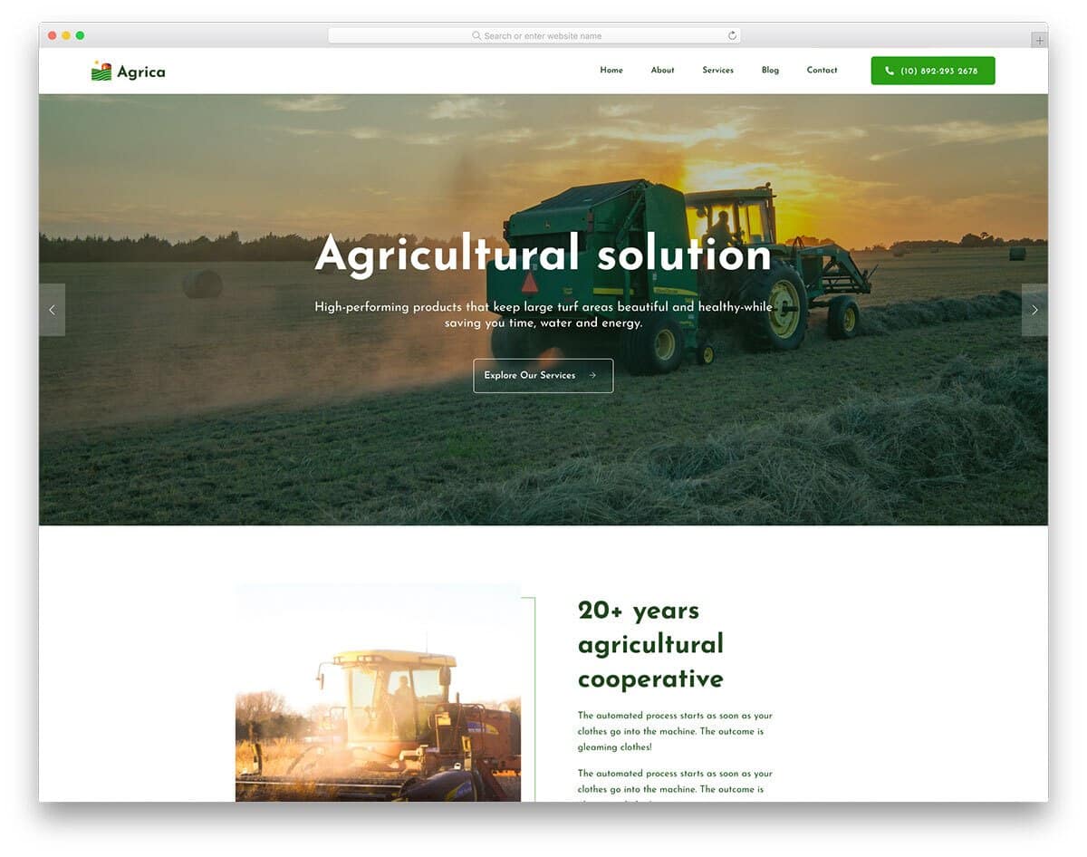 agriculture equipment rental website template