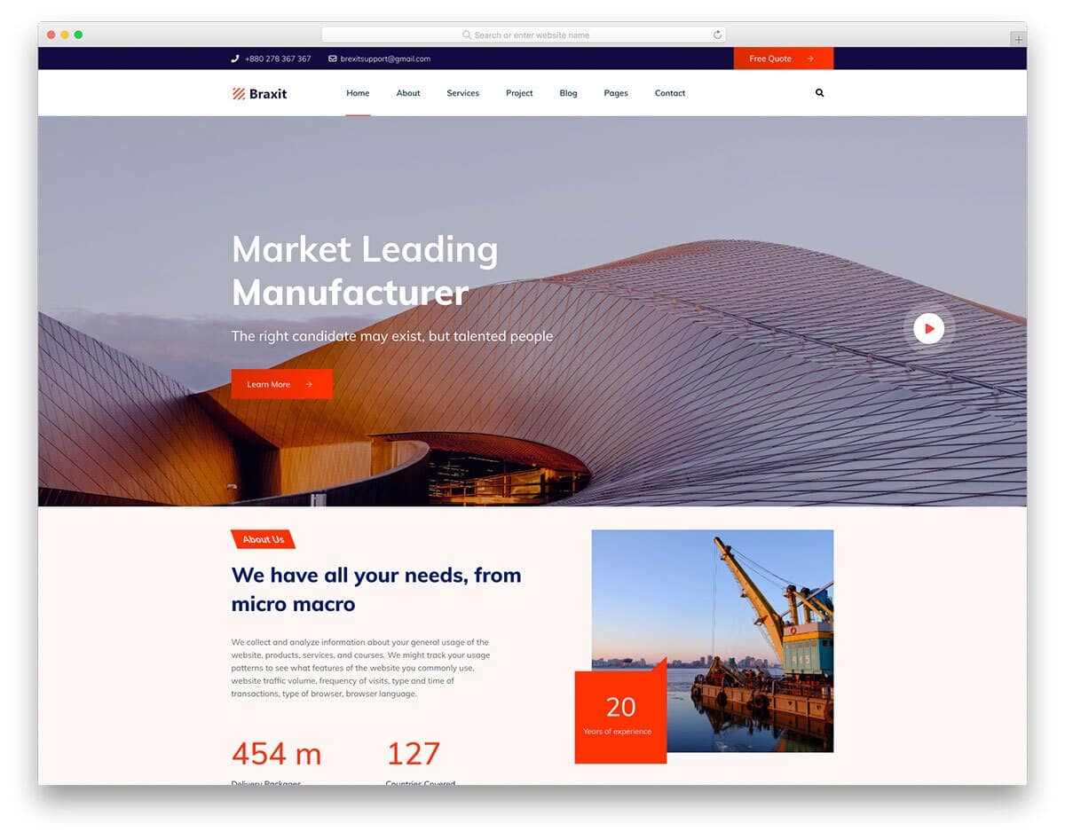 oil and gas free website template