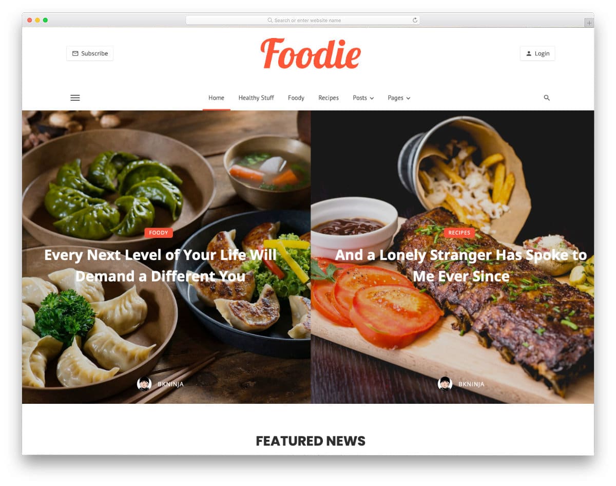 website template for dynamic blogs and magazines