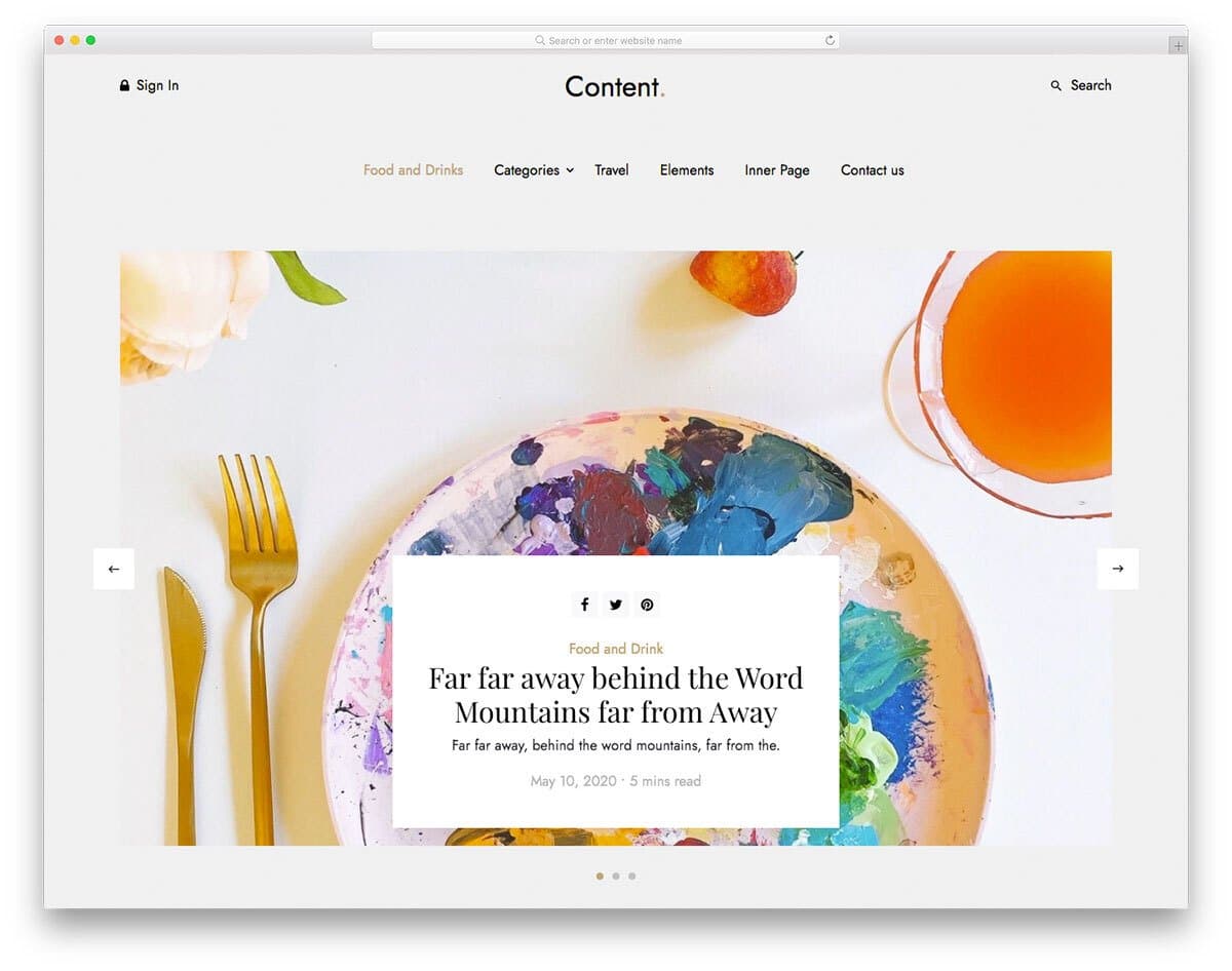 publisher website template for blogs