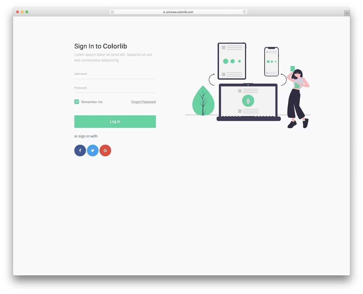 trendy-looking free bootstrap login form