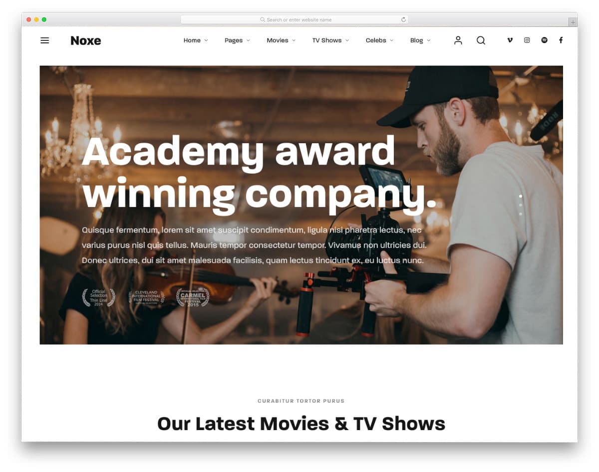 movie production and bootstrap studio templates