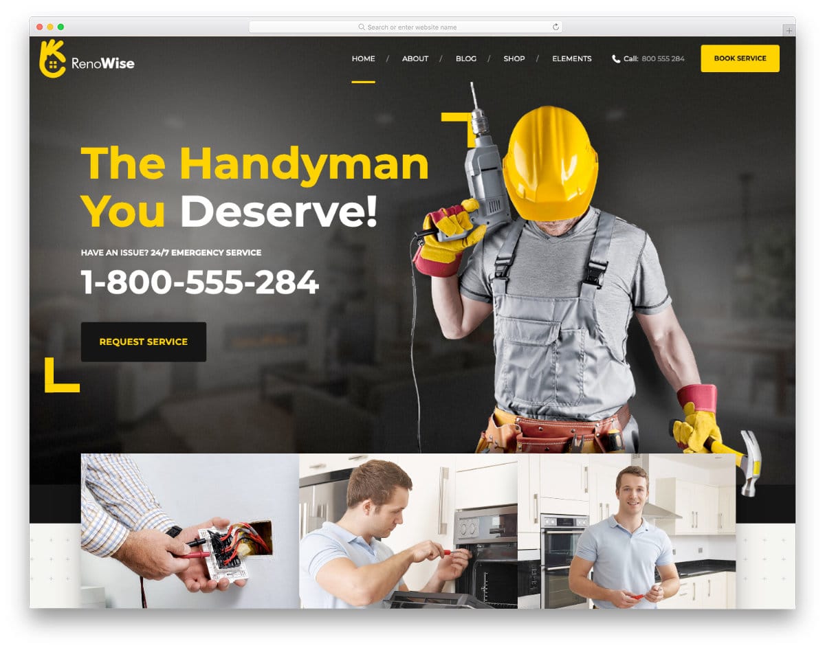 multipurpose handyman and plumbing service WordPress theme