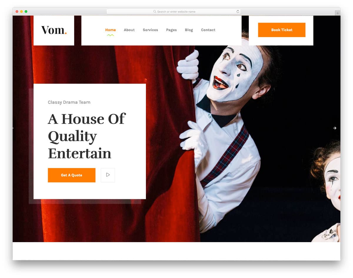 wordpress theme for actors and theatre artists